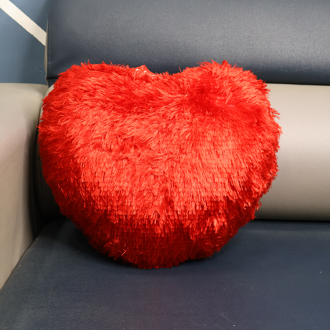 Big Heart-Shaped Fur Pillow